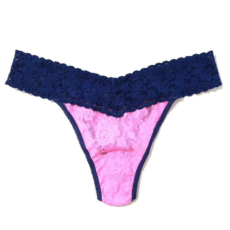 Signature Lace Original Rise Thong | Enchanted Rose/Midnight Blue White Lace Dress