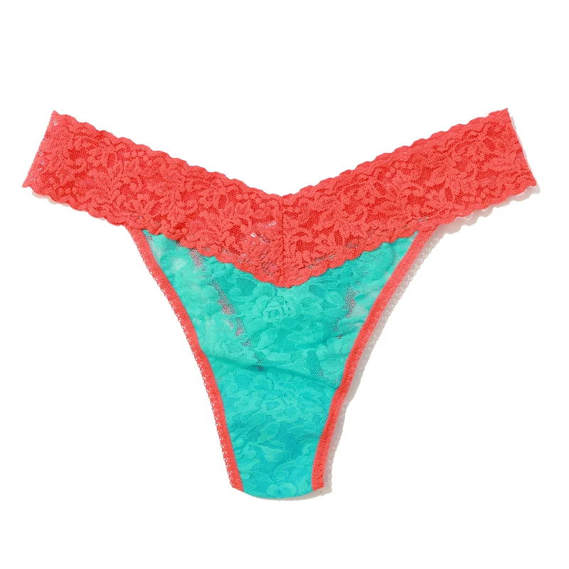 Signature Lace Original Rise Thong | Beau Blue/Orange Sparkle Chic Lace Dress