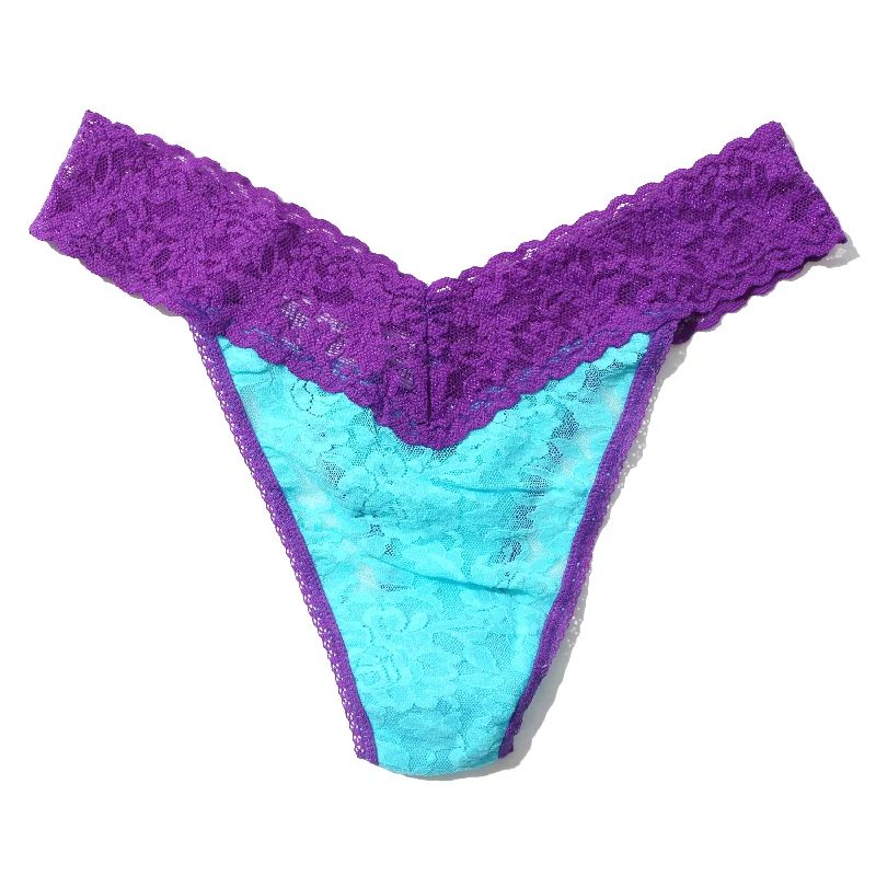 Signature Lace Original Rise Thong | Beau Blue/Vivacious Violet Romantic Lace Dress