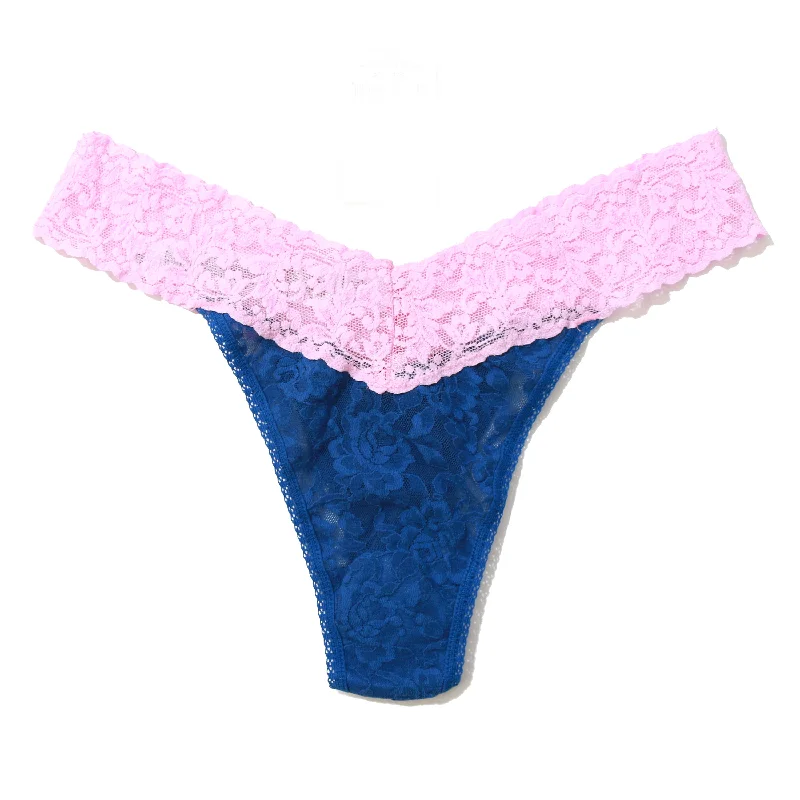 Signature Lace Original Rise Thong | Atlantis Blue/Cotton Candy Pink Lace Dress Trend