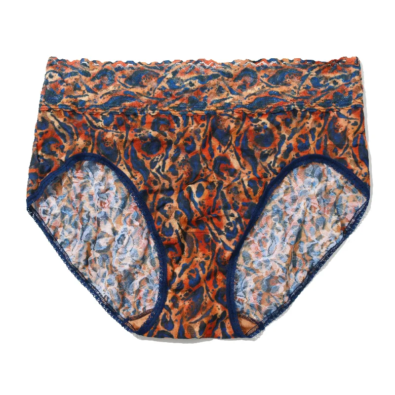 Signature Lace French Brief | Wild About Blue (Animal Print) Elegant Lace Design