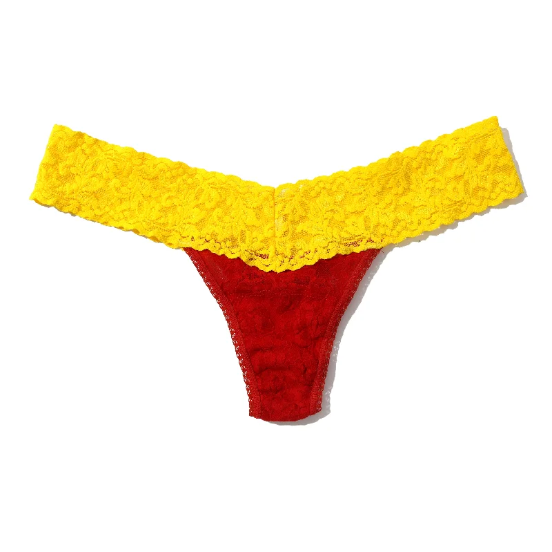 Signature Lace Low Rise Thong | Maor/Sunny Day Yellow Lace Shift Dress