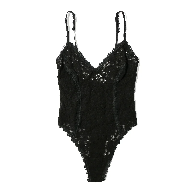 Signature Lace Bodysuit | Black Lace Dress Deep V