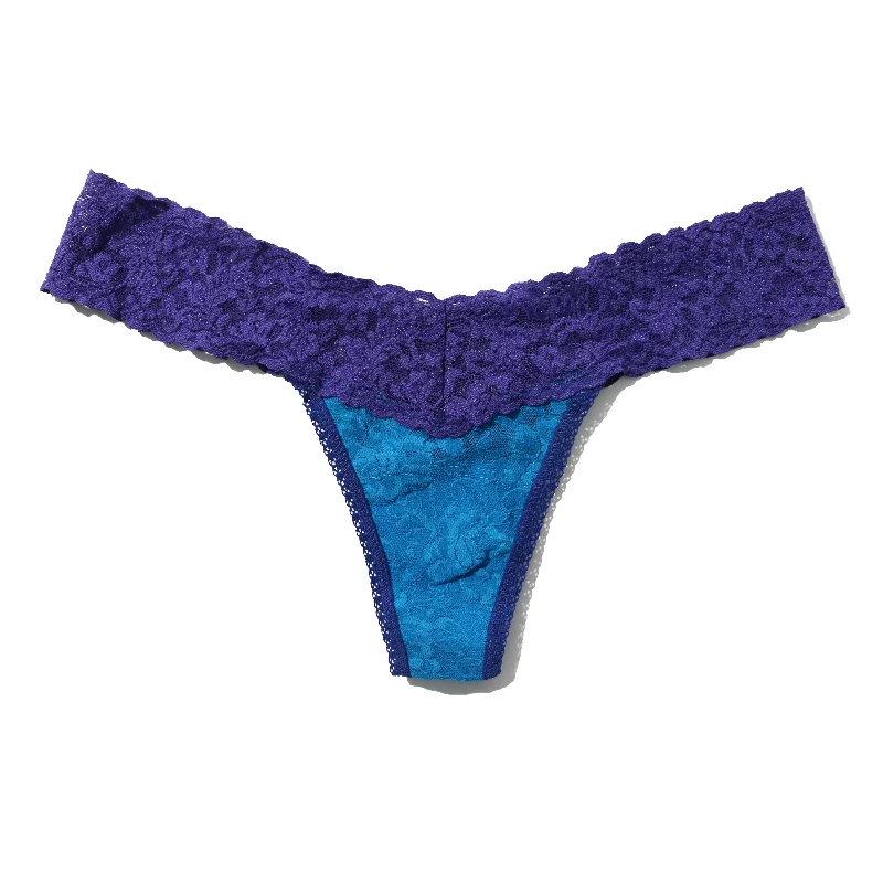 Signature Lace Low Rise Thong | Island Blue/Wild Violet Lace Bodycon Dress