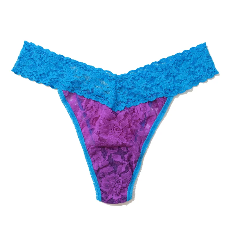 Signature Lace Original Rise Thong | Royal Purple/Laguna Blue Lace Dress Set