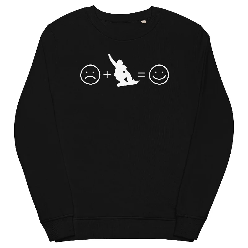 Lächelndes Gesicht und Snowboarding - Unisex Premium Organic Sweatshirt Pullover Hoodie Sweatshirt Trend