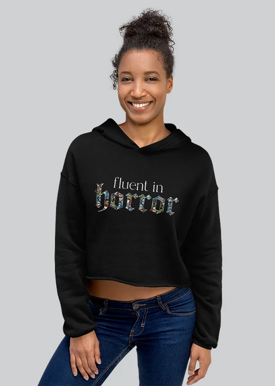 Fluent in Horror Women's Crop Hoodie All-season Hoodie Sweatshirt