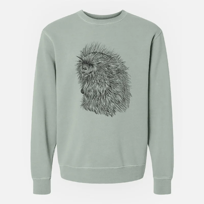 North American Porcupine - Erethizon dorsatum - Unisex Pigment Dyed Crew Sweatshirt Bold Hoodie Sweatshirt