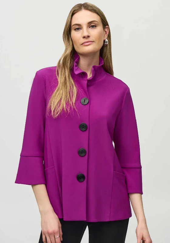 Joseph Ribkoff Shirred Collar Jersey Jacket, Purple Women's long jackets