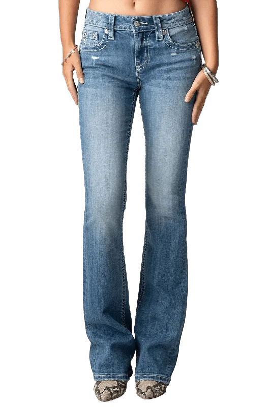 Miss Me Women's Torn M Life Bootcut Jeans