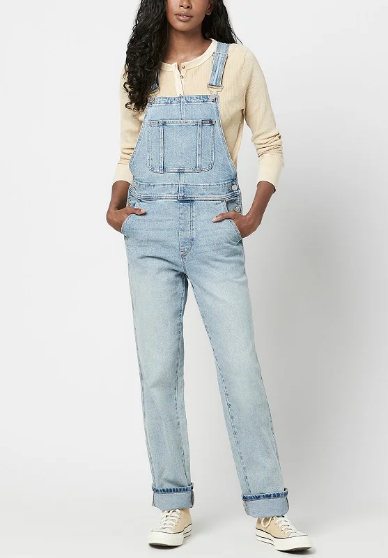 Straight Leg Hailey Women's Overalls in Light Blue - BL15838