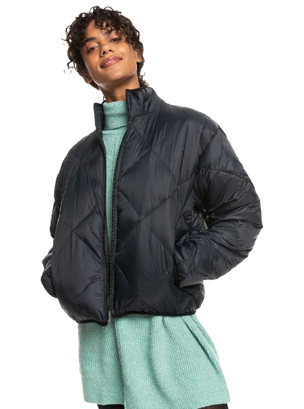 Wind Swept Lightweight Padded Packable Jacket - Anthracite Women's cool weather jackets