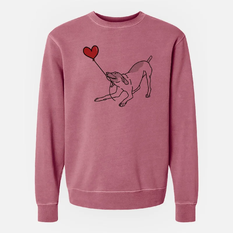 German Shorthaired Pointer Heart String - Unisex Pigment Dyed Crew Sweatshirt Warm Sweatshirt Designs