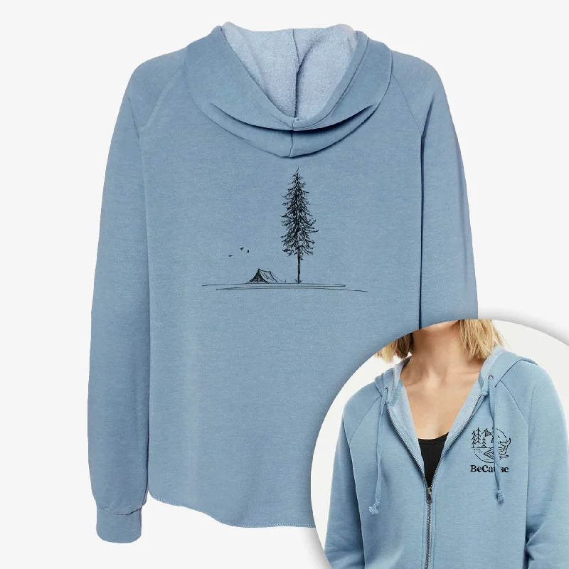 Pine Camp Vista - Women's Cali Wave Zip-Up Sweatshirt Cozy Sweatshirts for Fall