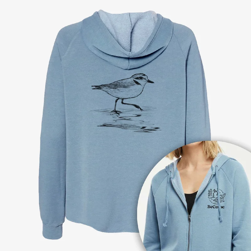 Western Snowy Plover - Charadrius nivosus nivosus - Women's Cali Wave Zip-Up Sweatshirt Cozy Sweatshirt Design