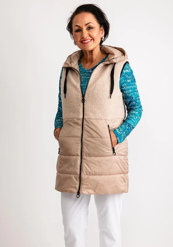 Barbara Lebek Contrast Panel Quilted Gilet, Beige Women's packable jackets