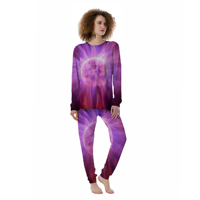 Plasma Ball Purple Print Women's Pajamas Shorts pajama sets