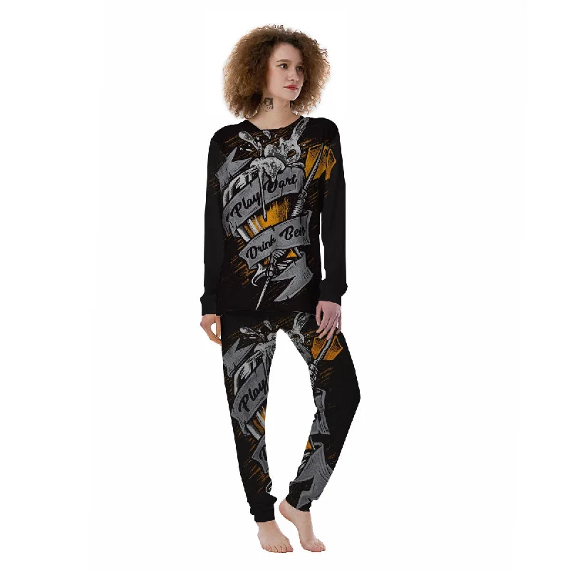 Play Dart Drink Beer Print Women's Pajamas Sleeveless pajama sets