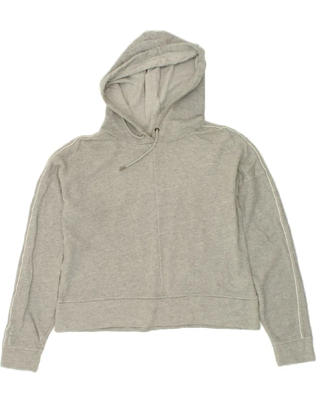 JACK WILLS Womens Oversized Crop Hoodie Jumper UK 16 Large  Grey Cotton Must-have sweaters for this season