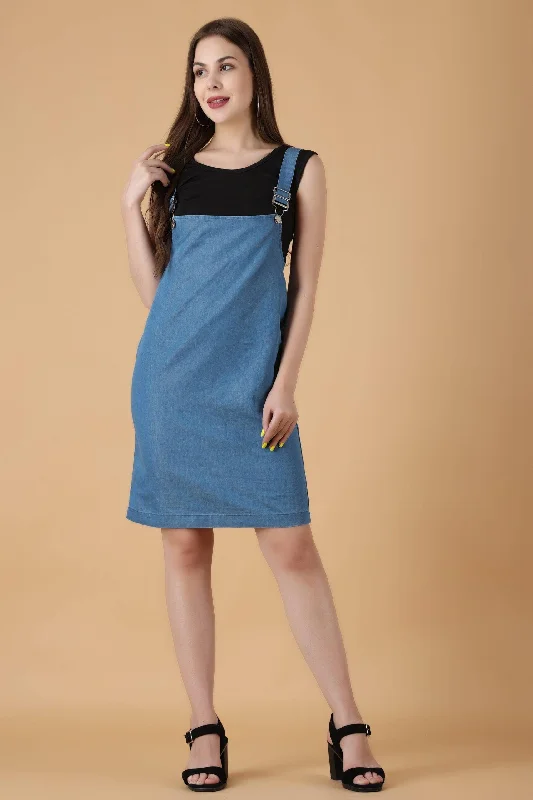 Denim Dungaree Party mini dresses