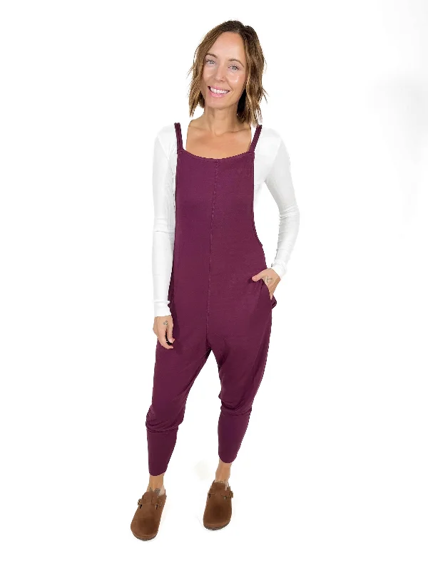 MONO B Kelso Jumpsuit- PLUM Tiered mini dresses