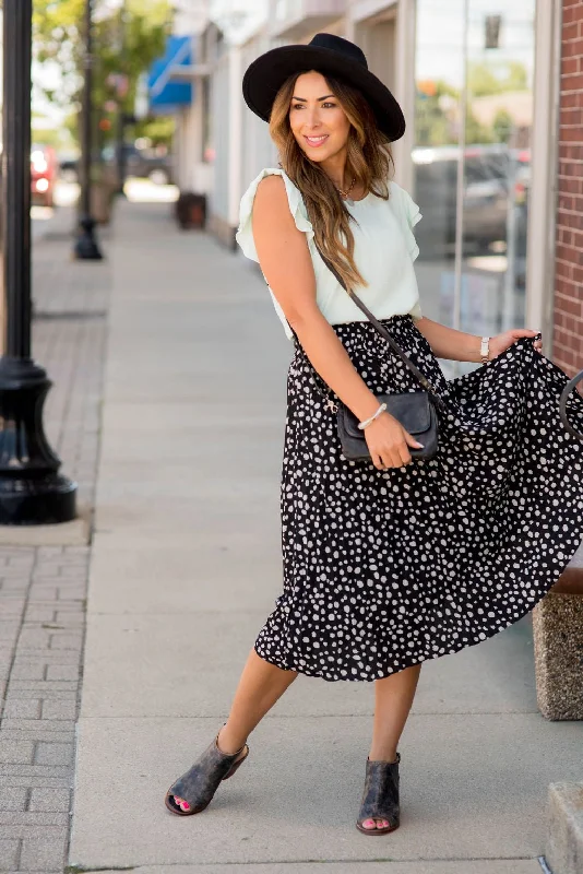 Cheetah Pleated Skirt Monochrome unclassified skirts