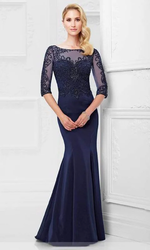 Montage by Mon Cheri - Fit And Flare Gown 117910W - 1 pc Navy In Size 22W Available ASOS party dresses