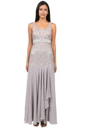 Sue Wong Platinum Embroidered Bodice Gown Sleeveless Dress - 1 pc Platinum in Size 6 Available Engagement party dresses