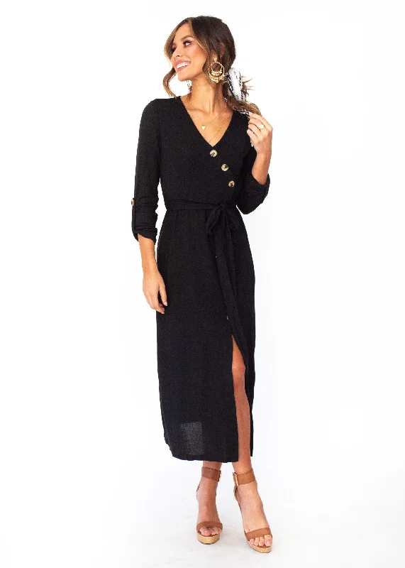 Love Ain't Easy Midi Dress - Black Urban Outfitters midi dresses