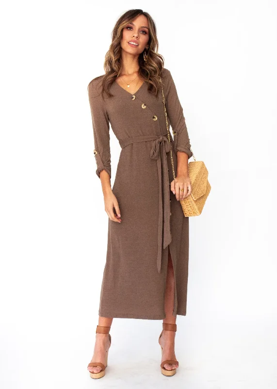 Love Ain't Easy Midi Dress - Khaki Fashion Nova midi dresses