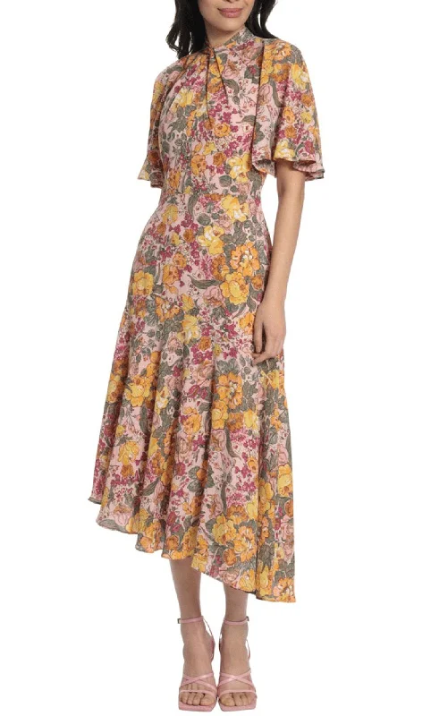 Maggy London G5242M - Floral Flutter A-line Dress Petite floral dresses