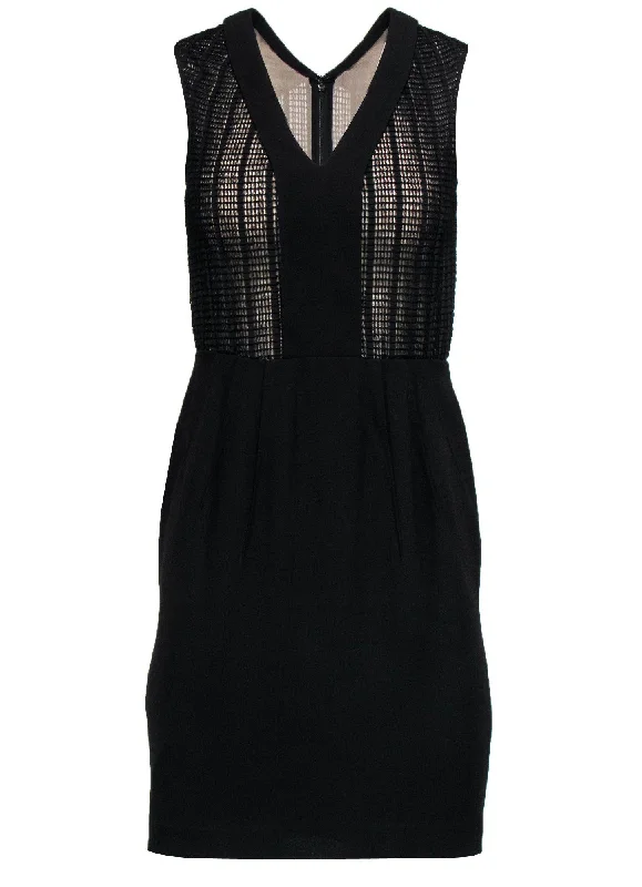 3.1 Phillip Lim - Black Sheath Dress w/ Mesh Detailing Sz 0 Discounted unclassified dresses