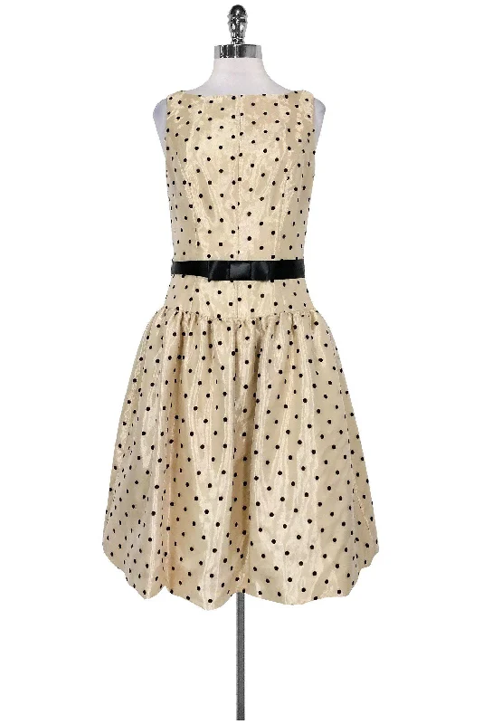 ABS by Allen Schwartz - Beige Polka Dot Dress Sz 6 Festival unclassified dresses