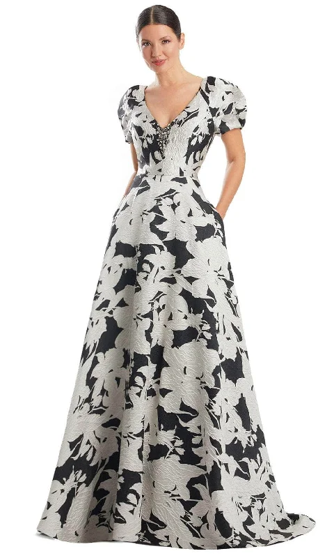 Alexander by Daymor 1987S24 - Printed V-Neck Gown Elegant evening unclassified dresses