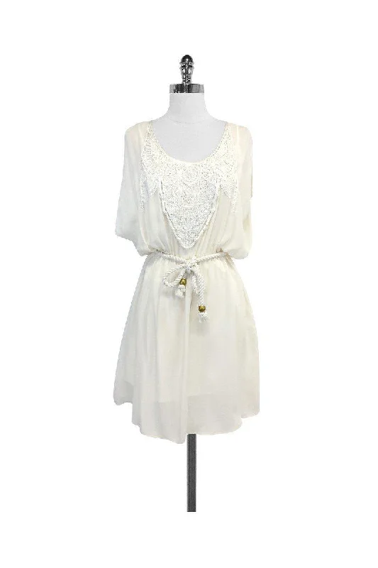 Ali Ro - Ivory Silk Open Sleeve Dress Sz 4 Travel unclassified dresses