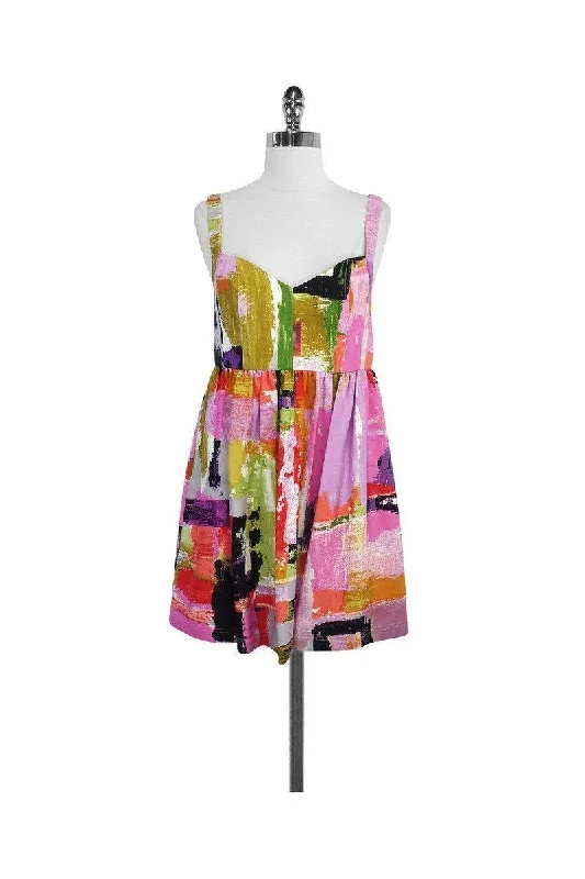 Ali Ro - Multicolor Print Silk Sleeveless Dress Sz 8 Beaded unclassified dresses