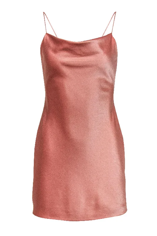 Alice & Olivia - Light Pink Satin "Harmony" Sleeveless Slip Dress Sz 0 Winter unclassified dresses