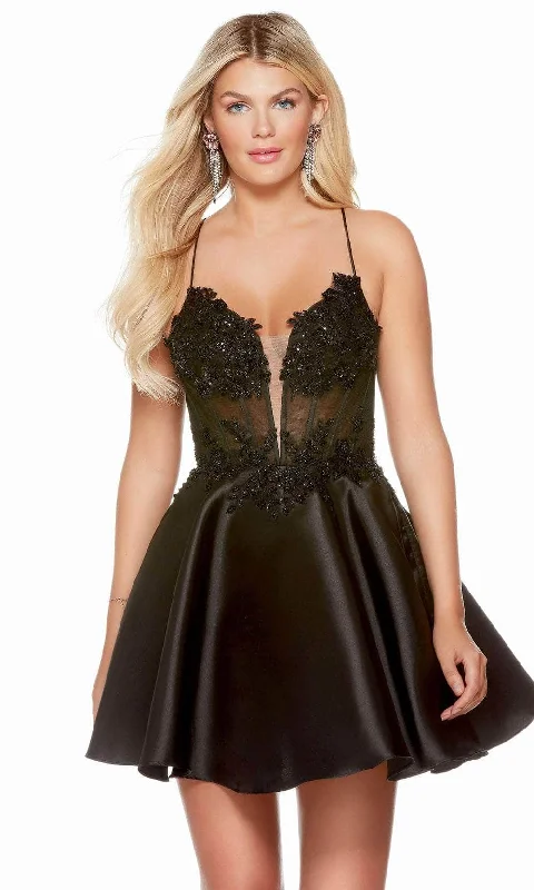 Alyce Paris 3170 - Embellished Sheer Corset Homecoming Dress Trendy unclassified dresses