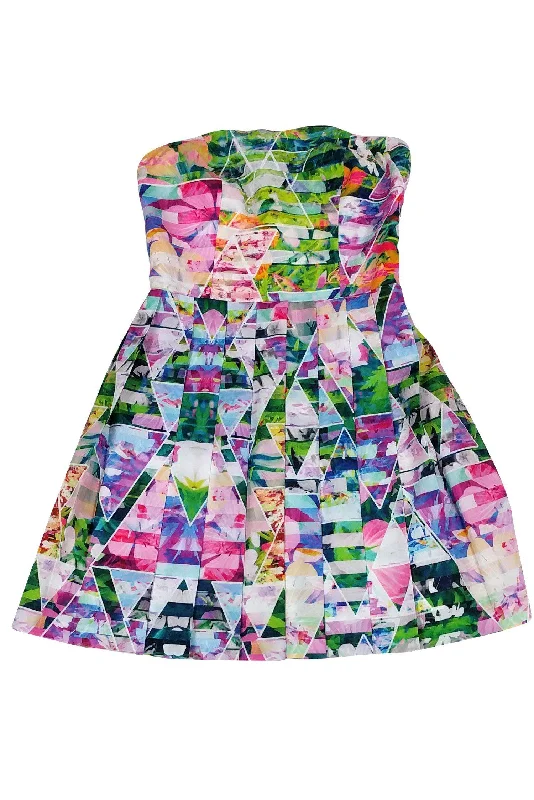 Amanda Uprichard - Multicolor Printed Pleated Dress Sz S Spring unclassified dresses