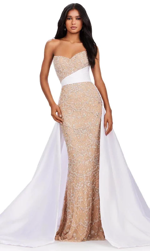 Ashley Lauren 11571 - Beaded Strapless Gown Ruched unclassified dresses