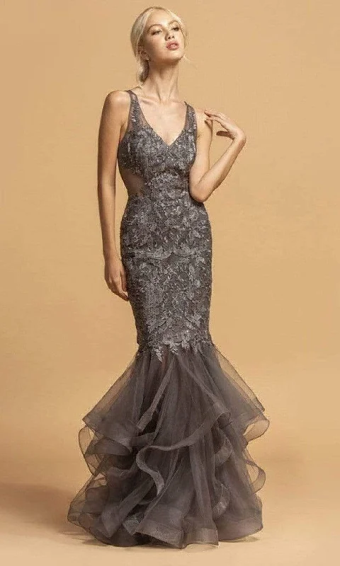 Aspeed Design L2116 - Ruffled Trumpet Evening Dress Holiday unclassified dresses