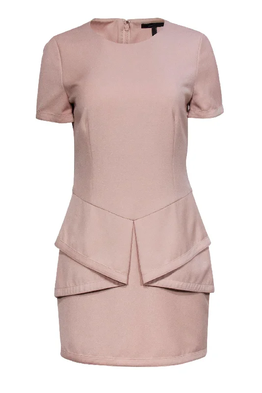 BCBG Max Azria - Baby Pink Origami Peplum Dress Sz 8 Minimalist unclassified dresses