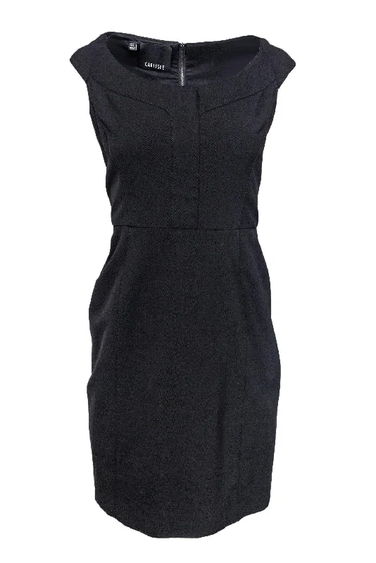 Carlisle - Black Wool Sheath Dress Sz 6 Neutral tone unclassified dresses