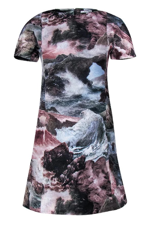 Carven - Ocean Wave Print Fit & Flare Sz 4 Trendy new unclassified dresses