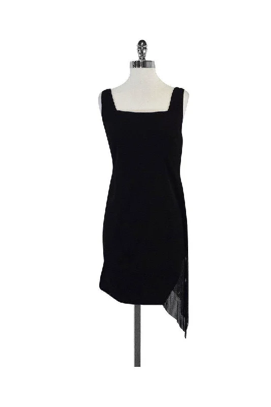 CD Greene - Black Beaded Asymmetrical Hem Dress Sz M Travel unclassified dresses