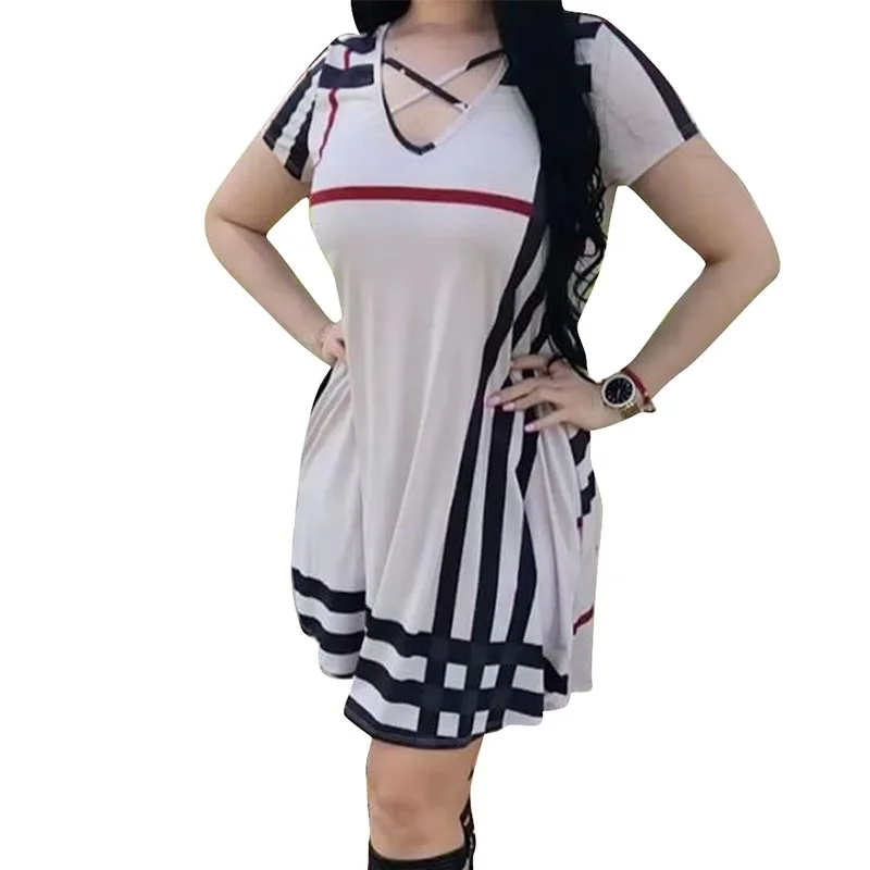 Classic Check Print Casual Dress Cotton unclassified dresses