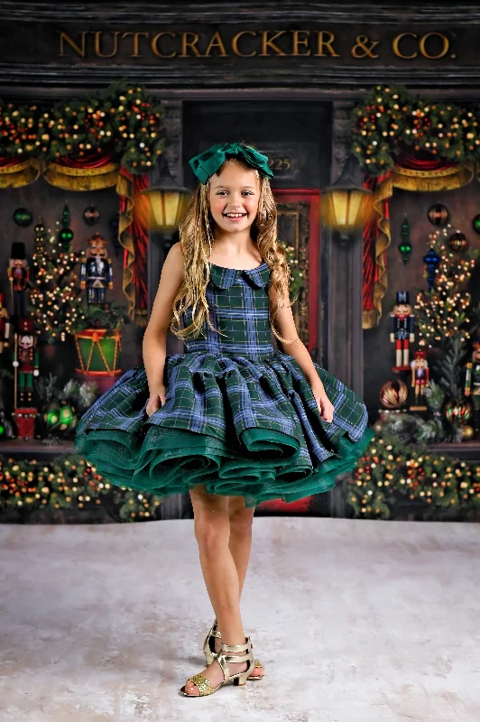 Couture gown rental: "Darling Plaid" Green and Blue Vintage Dress ( 5 Year - Petite 6 Year) Comfortable unclassified dresses