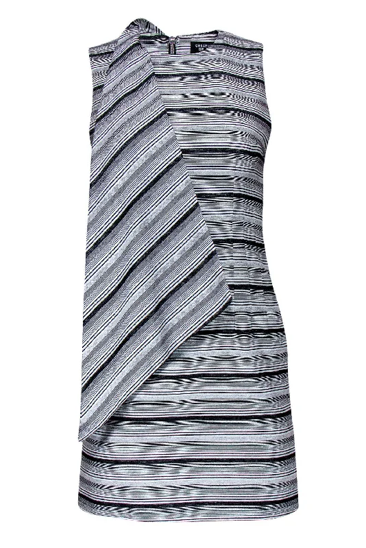 Creatures of the Wind - Grey & White Striped Sheath Dress Sz 2 Everyday wear unclassified dresses