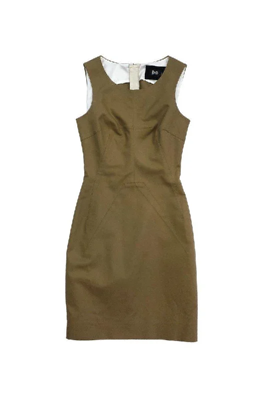 Dolce & Gabbana - Camel Cotton Sleeveless Dress Sz 0 Elegant unclassified dresses