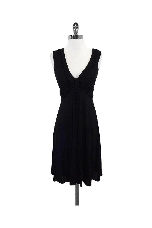 David Meister - Black Gathered Sleeveless Dress Sz 2 Wedding guest unclassified dresses